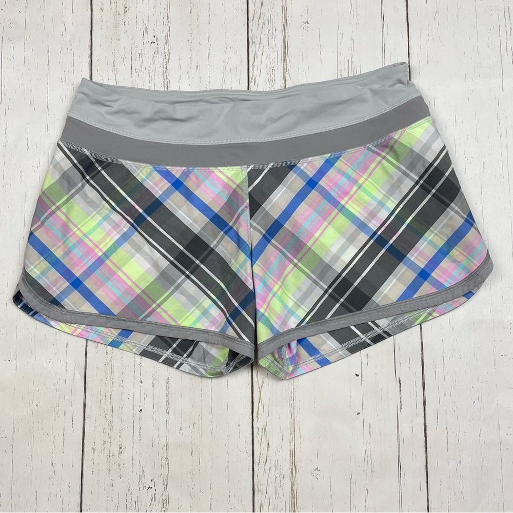 lululemon athletica Multicolor Plaid Athletic Shorts